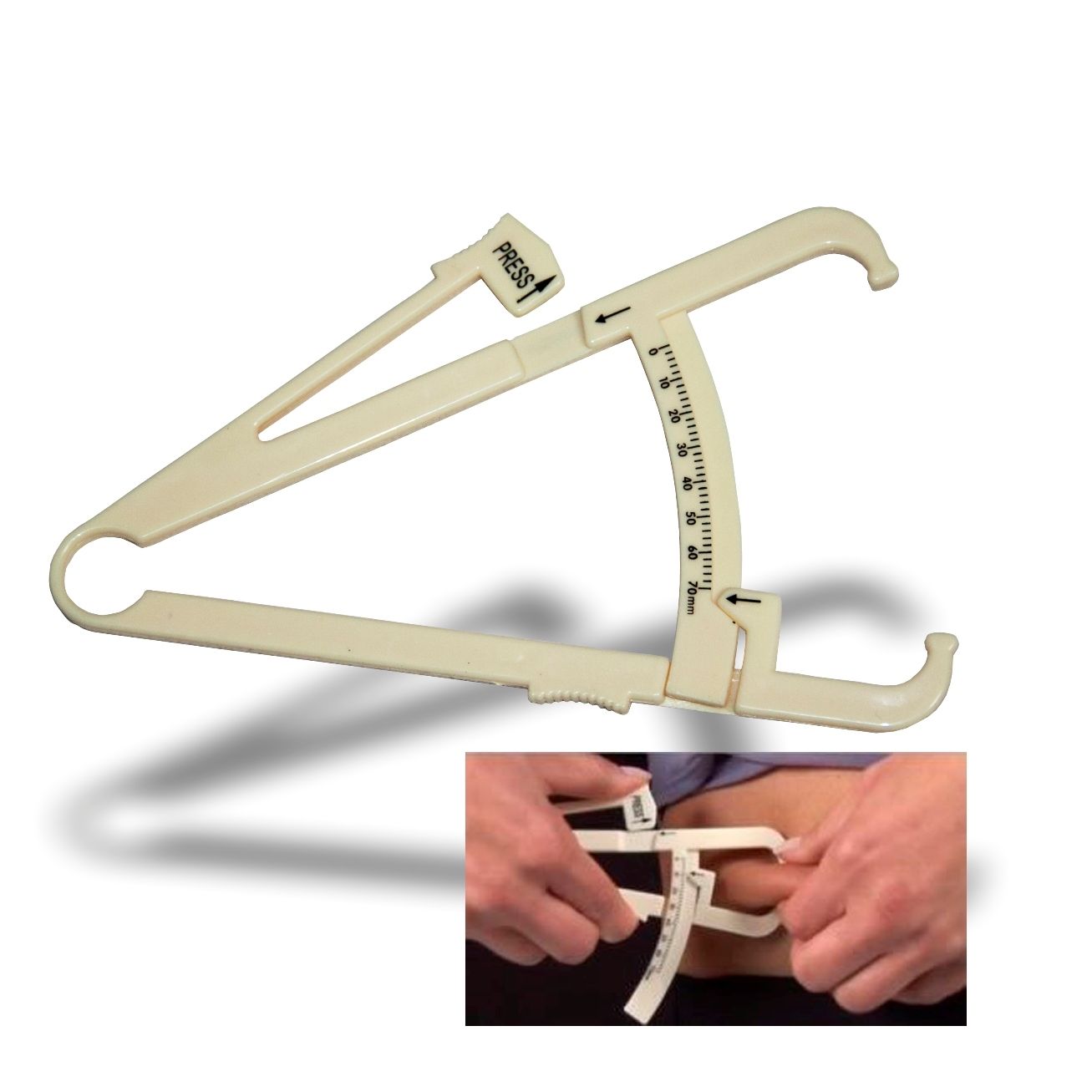 2x Personal Body Fat Caliper Body Mass Measuring Tester for tracking weight loss
