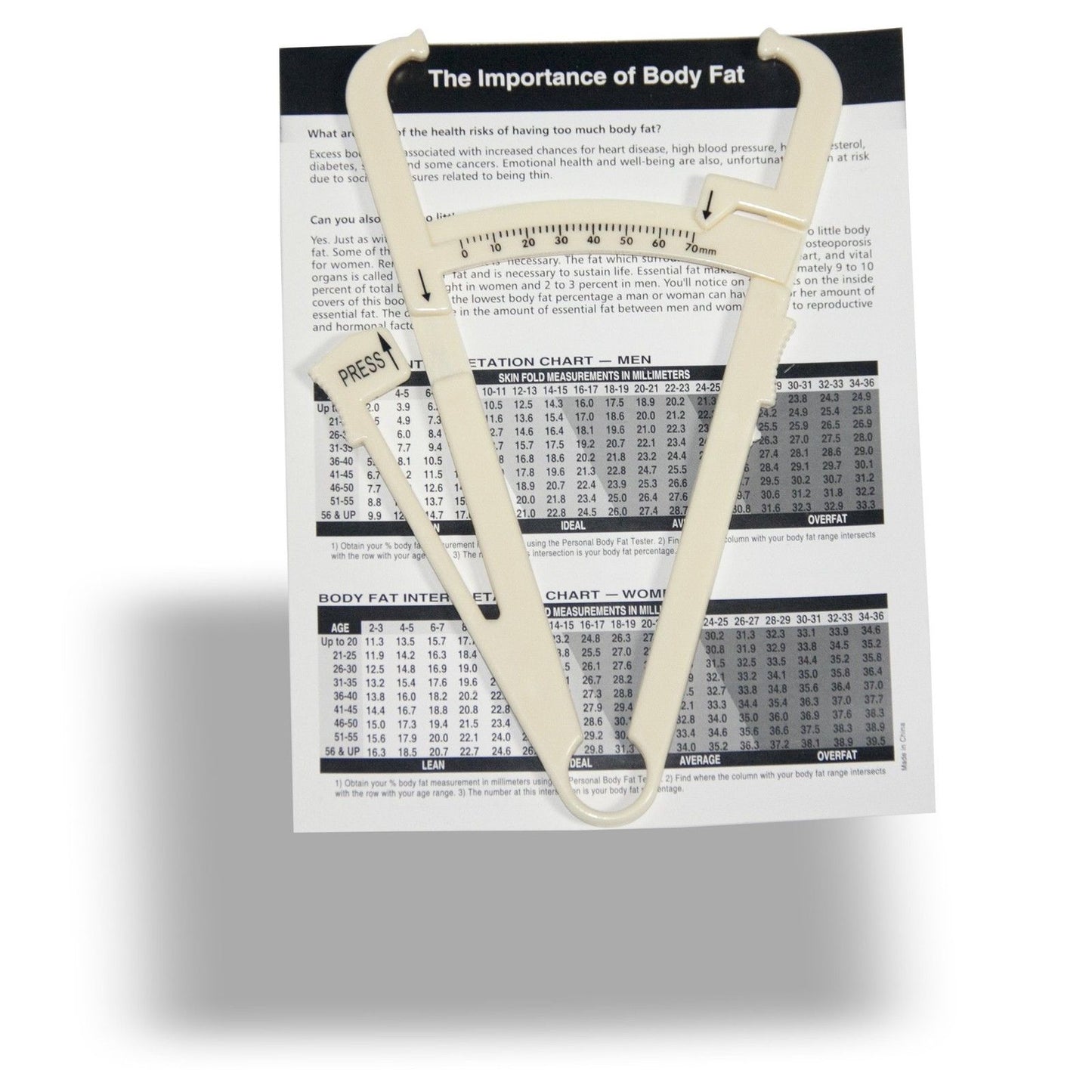 2x Personal Body Fat Caliper Body Mass Measuring Tester for tracking weight loss