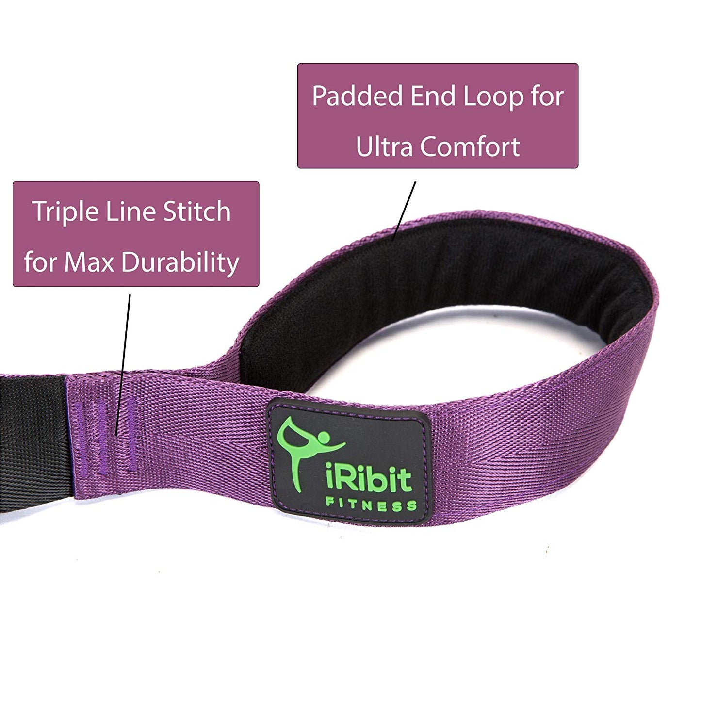 8 ft Long Stretching Strap for Physical Therapy, Yoga, Pilates, Ballet, after workout stretching