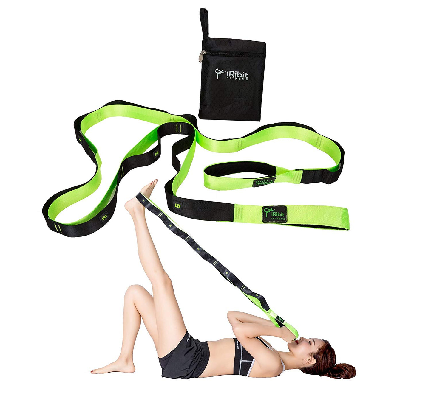 8 ft Long Stretching Strap for Physical Therapy, Yoga, Pilates, Ballet, after workout stretching