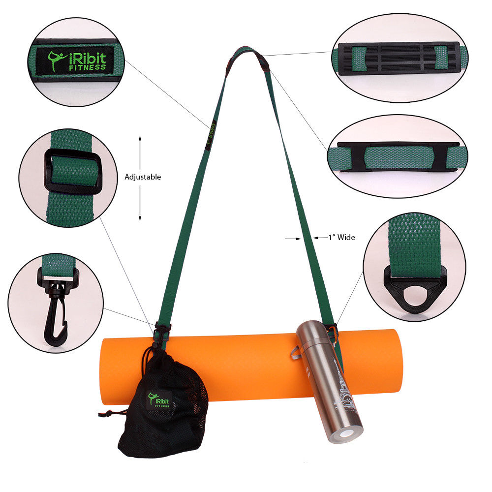 1" Wide Cotton Yoga Mat Carry Strap Sling 6.5ft, carrying towels, keys, water bottles