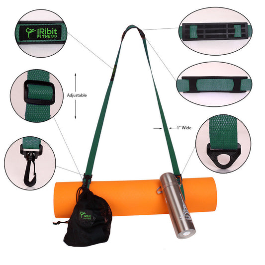 1" Wide Cotton Yoga Mat Carry Strap Sling 6.5ft, carrying towels, keys, water bottles