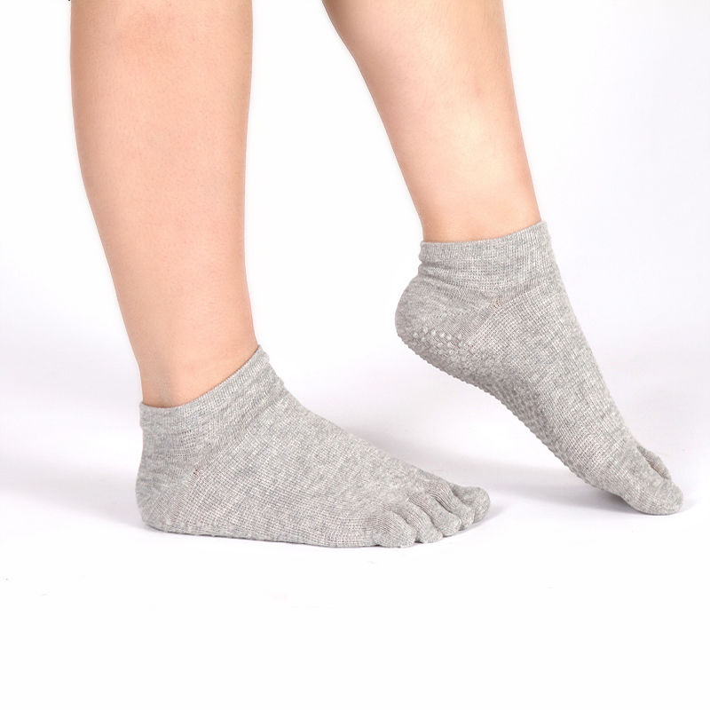 Grippy Toeless Yoga Socks - Grey, Double Pack Grey