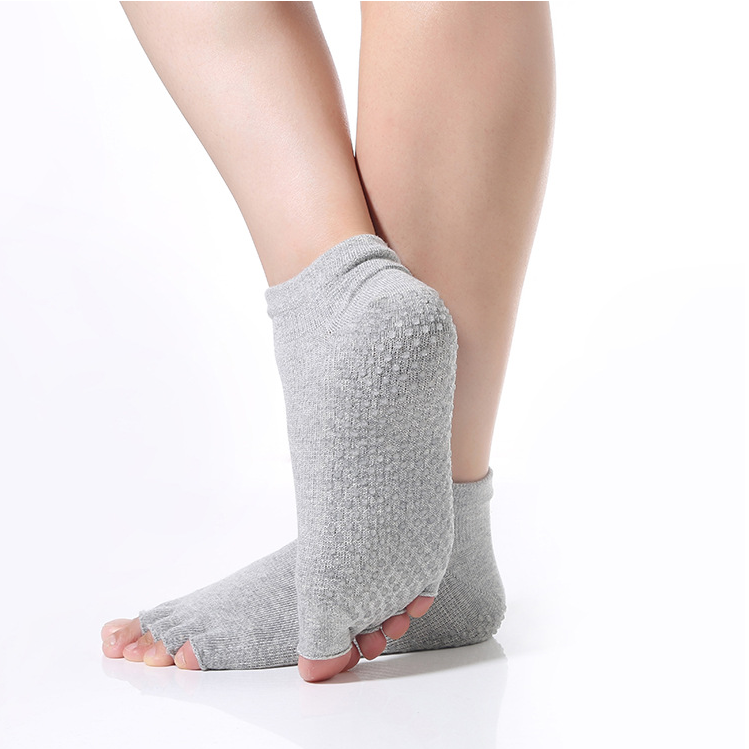Toeless Five Finger Grippy Open-Toe Anti-skid Socks for Yoga