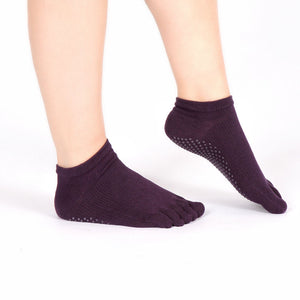 Lot of 6 Five Finger Grippy Full-Toe Anti-skid Socks for Yoga Pilates and Barre