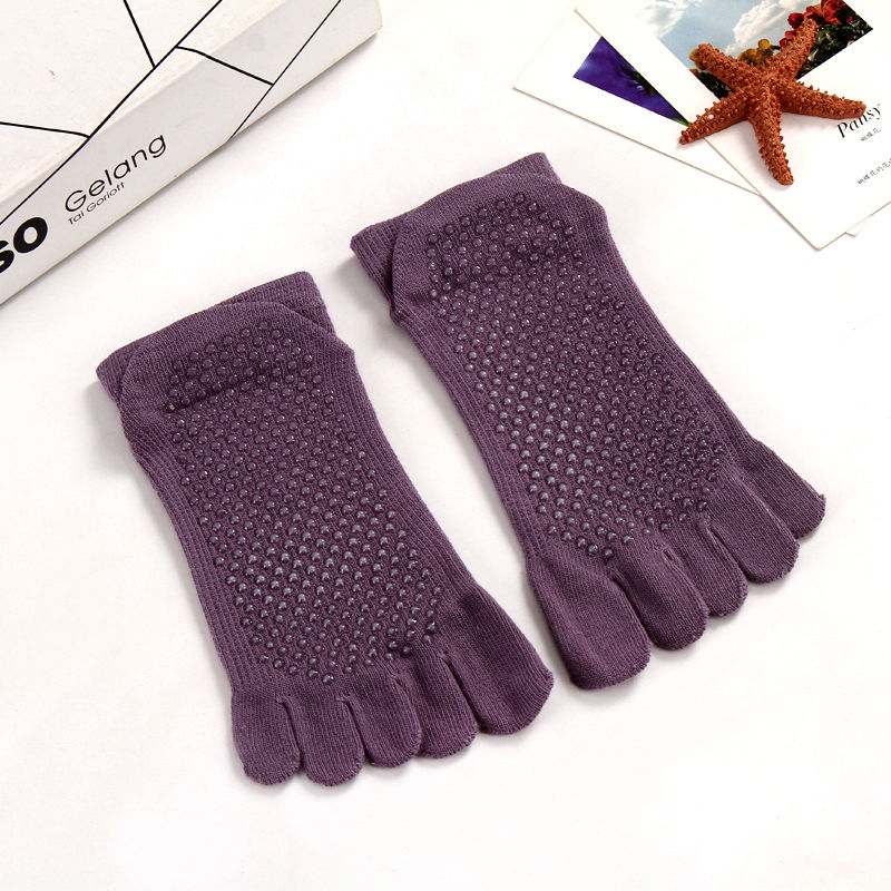 Lot of 6 Five Finger Grippy Full-Toe Anti-skid Socks for Yoga Pilates and Barre