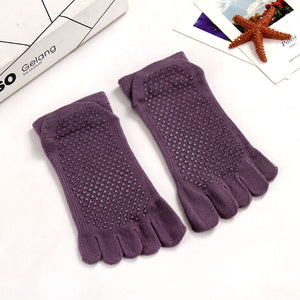 Lot of 6 Five Finger Grippy Full-Toe Anti-skid Socks for Yoga Pilates and Barre