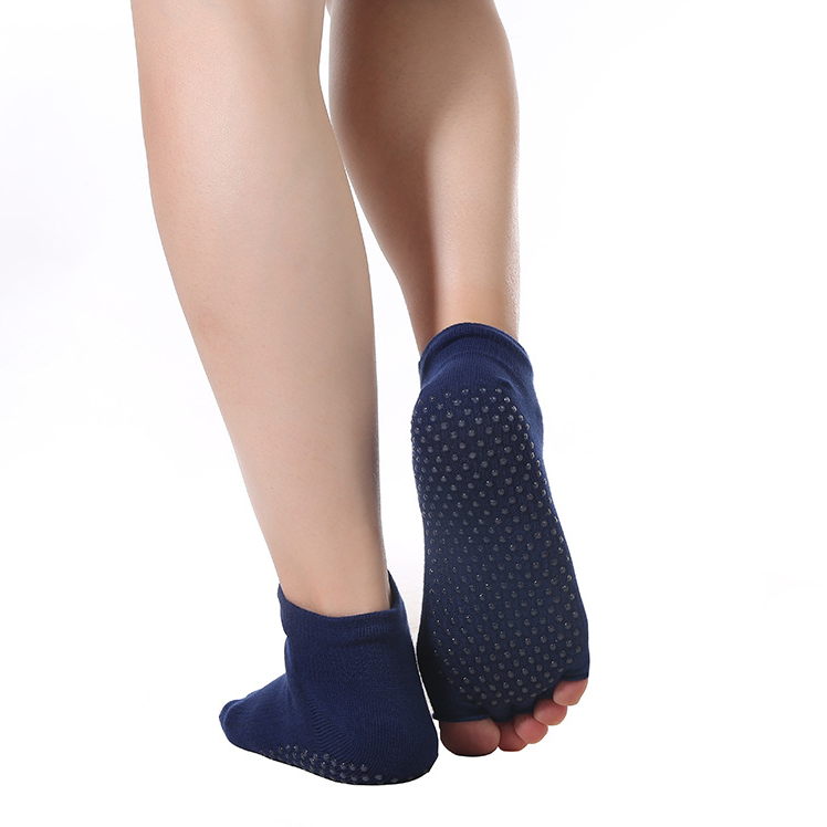 Toeless Five Finger Grippy Open-Toe Anti-skid Socks for Yoga Pilates and  Barre