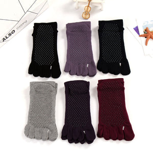 Lot of 6 Five Finger Grippy Full-Toe Anti-skid Socks for Yoga Pilates and Barre