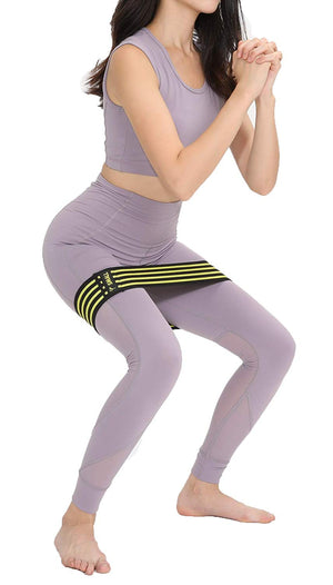 Resistance Hip Bands for Women - Set of 3 - Non-Slip Circle Loop Booty Band - - Ideal Exercise Bands For Hips, Thighs, Legs, Glutes, Butt, Booty, Squatting, Glutes Exercises - with Carry Bag