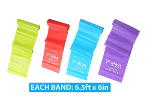 6.5ft Long Resistance Bands Set – Flat Latex Free Bands with Handles, Door Anchor, and carrying bag