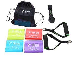 6.5ft Long Resistance Bands Set – Flat Latex Free Bands with Handles, Door Anchor, and carrying bag
