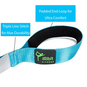 8 ft Long Stretching Strap for Physical Therapy, Yoga, Pilates, Ballet, after workout stretching