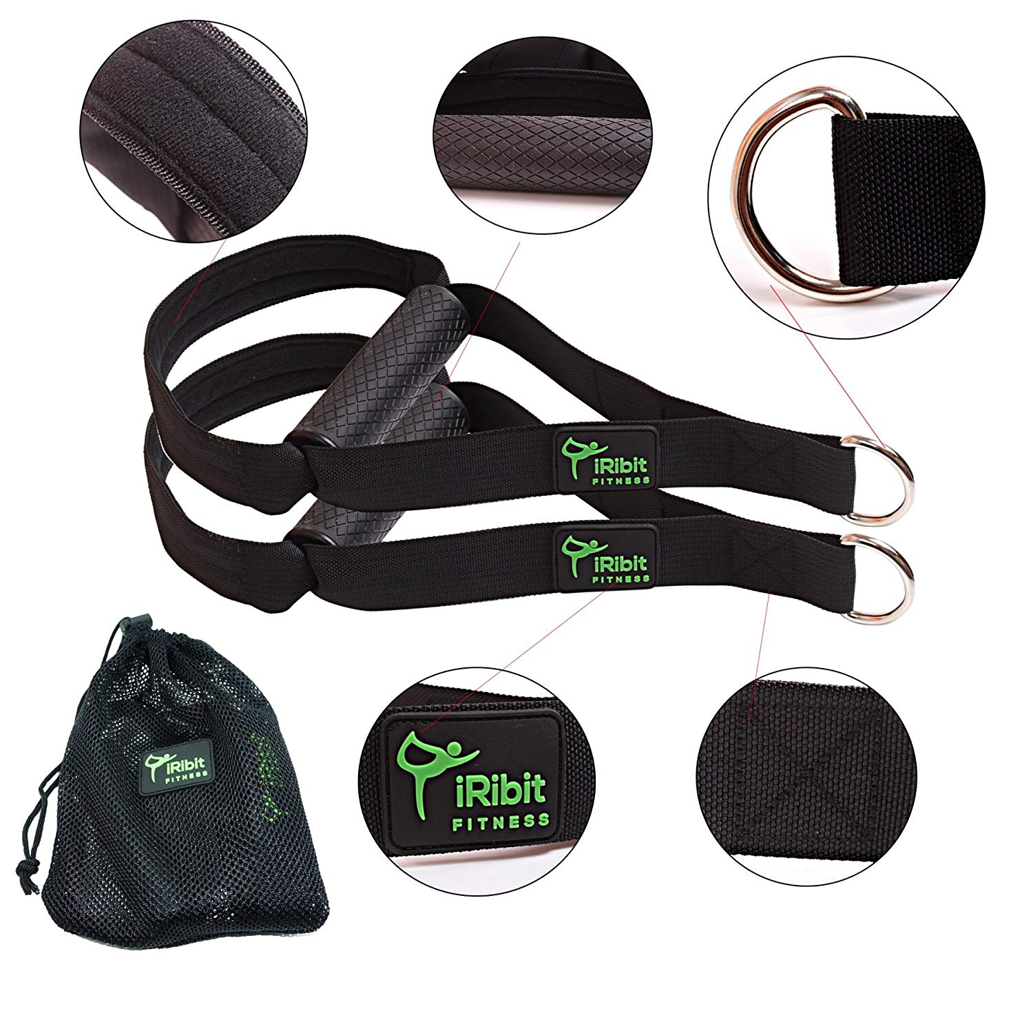 A Pair of Heavy Duty Exercise Handles for Cable Machines and Resistance Bands