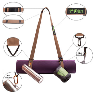 Premium Yoga Mat Carry Strap Sling 6.5ft, carrying towels, keys, water bottles